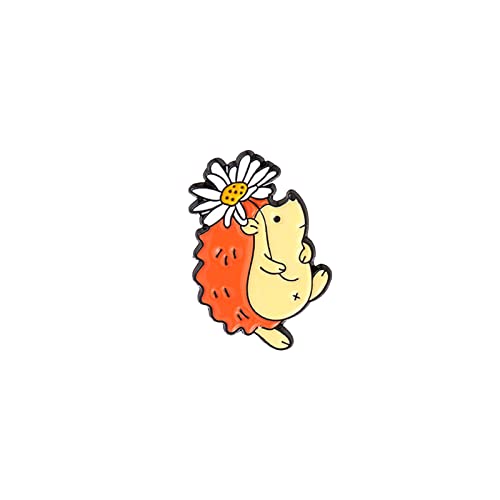 Tmianya Niedliche Tier Emaille Brosche Pins Cartoon Igel für Mädchen Kinder Geschenk Anstecknadeln Zubehör für Rucksäcke Abzeichen Hüte Taschen Ansteckblume Rot Brosche (E, One Size) von Tmianya