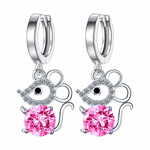 Tmianya Ohrringe Kreatives Temperament Ohrringe Schmuck Ohr-Knopf weibliche volle -Ohrringe Exquisite Ohrringe Perlen Ohrringe Damen Set (Pink, One Size) von Tmianya