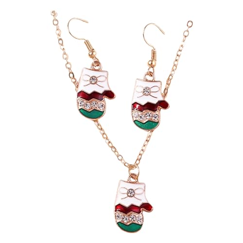 Tmianya Weihnachten Schmuck Ohrringe Halskette für Frauen Mädchen Weihnachtsbaum Schneemann Santa Rentier Ohrring Halsketten für Damen 123tgdzx (BA, One Size) von Tmianya