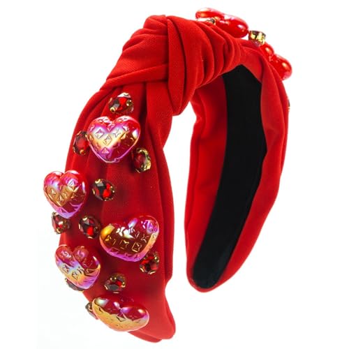 Valentinstag-Haarband für Damen, breite Krempe, Diamantglasur, Liebesaccessoires, hochwertige Haaraccessoires Haarspange Haarklammer (A, One Size) von Tmianya