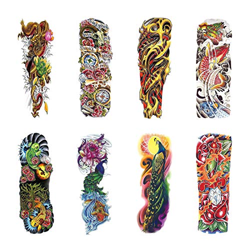 Wasserdichte Tatoo Frauen 3D Arm & Tattoos Gefälschte Aufkleber Temporäre Männer Wandaufkleber Wasserfeste Aufkleber Buchstaben (Multicolor, One Size) von Tmianya