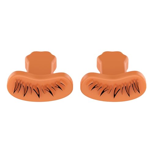 Wimpern Stempel Werkzeug - Wimpernstempel für untere Wimpern, Silikon-Wimpernpolster, Wiederverwendbare Falsche Wimpern, Augen-Make-up-Applikatoren, 2 Stück für verschiedene Augenformen (ORANGE) von Tmianya