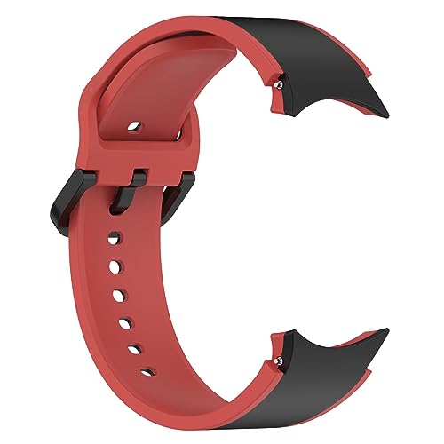 Zweifarbiges, schweißfestes Sportuhrenarmband Silikon für mehrere Modelle der Samsung Watch 5 und 4 Riesige Armbanduhr (Watermelon Red, One Size) von Tmianya