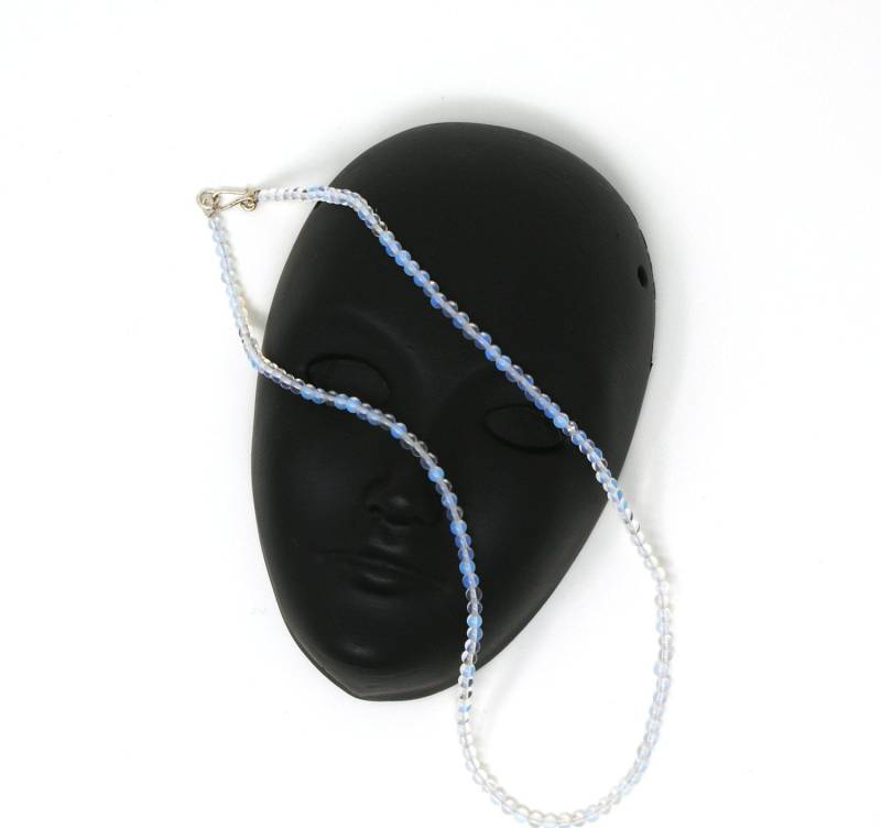 Mondstein Halskette, Kurze Perlen, Silber 925 Halsband, Layering Schmuck von Tmlccreations