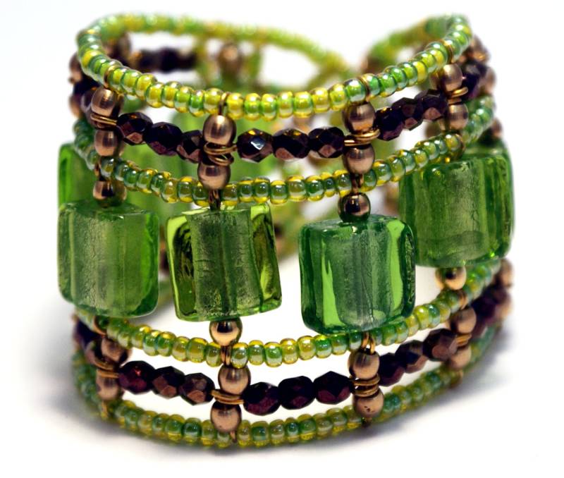 Murano Perlen Armband, Grün, Messing Und Benutzerdefinierte Gemacht Schließung, Handgefertigte Schmuck von Tmlccreations