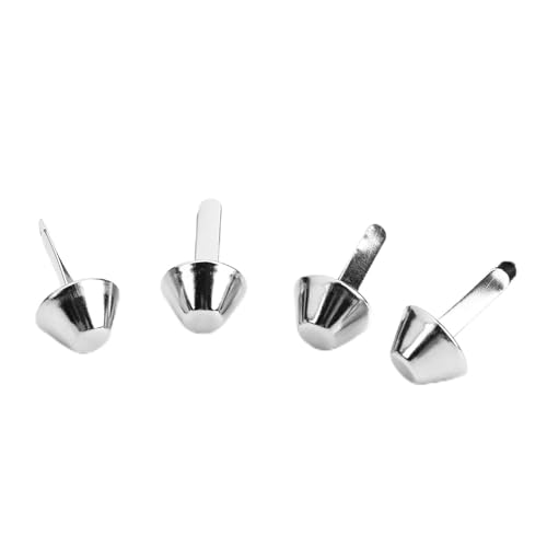 50pcs Bag Füße Bolzen Spike, 10 Mm Geldbörse Köpfen Flache Metallspitzen Nietnagelkern Brads Prong Bod Bottom Bolzen für Handtaschengeldbeutel Kleidung DIY Lederhandwerk (10 mm) von Tnfeeon