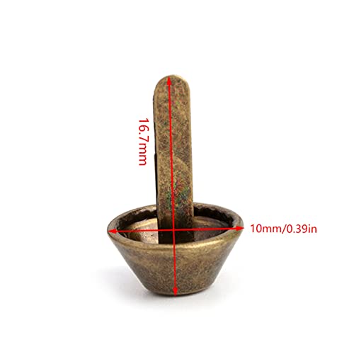 50pcs Bag Füße Bolzen Spike, 10 Mm Geldbörse Köpfen Flache Metallspitzen Nietnagelkern Brads Prong Bod Bottom Bolzen für Handtaschengeldbeutel Kleidung DIY Lederhandwerk (10mm) von Tnfeeon