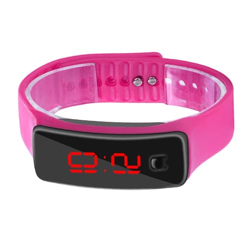Tnfeeon Bequeme LED -Digitale Uhr mit Kalenderbildschirm für Tägliche Kleidung, Achten Sie auf EIN Elektronisches Armband, das Zeitlich Ist (PINK) von Tnfeeon