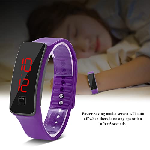 Tnfeeon Bequeme LED -Digitale Uhr mit Kalenderbildschirm für Tägliche Kleidung, Achten Sie auf EIN Elektronisches Armband, das Zeitlich Ist (violett) von Tnfeeon