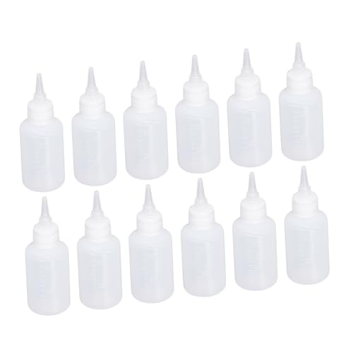 Tnfeeon Haaröl Applikator, 100PCS Applikator Flasche für Haare 50ml 1,7 Unzen Leere Quetsch Flaschen mit Skala Halb Transparenter Kunststoff-Flüssigkeits Abgabe Behälter für Haar von Tnfeeon