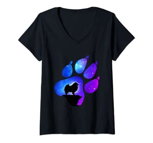 Damen Deutscher Spitz Paw Hundeliebhaber Mama Papa T-Shirt mit V-Ausschnitt Damen Deutscher Spitz Paw Hundeliebhaber Mama Papa T-Shirt mit V-Ausschnitt von To Love German Spitz