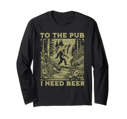to The Pub Lustiges Sasquatch Bier trinkt Herren Damen Langarmshirt to The Pub Lustiges Sasquatch Bier trinkt Herren Damen Langarmshirt von To The Pub Yeti Apparel