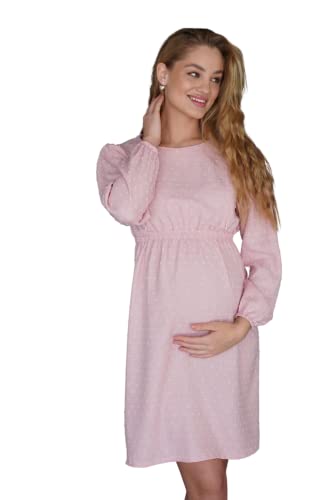 ToBe Damen Airy Umstandskleid mit lakonischem Schnitt ist ideal für einen leichten Frühlingslook, 4497763, Pink, L von ToBe