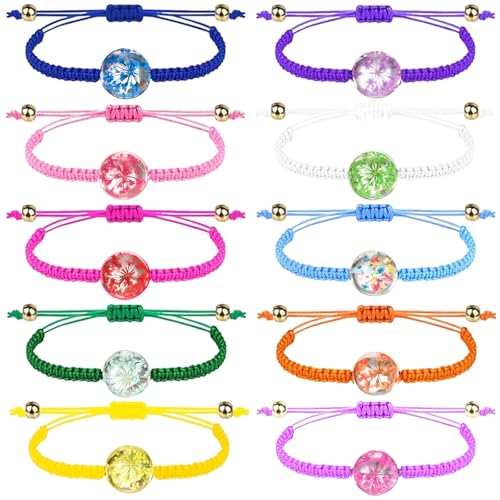 10 Stück Freundschaftsarmbänder für Mädchen, bunte Blumen-Design, verstellbare Kinderversion, geflochten, Geburtstagsgeschenk für kinder Mädchen Teenager (Stil 1) von ToKinCen