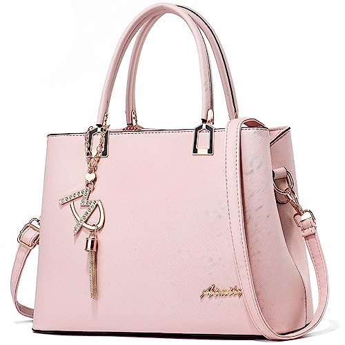 Damen Geldbörsen und Handtaschen Schultertaschen Designer Top Griff Satchel Tote Bag, hellrosa Farbe, Einheitsgröße von ToLFE