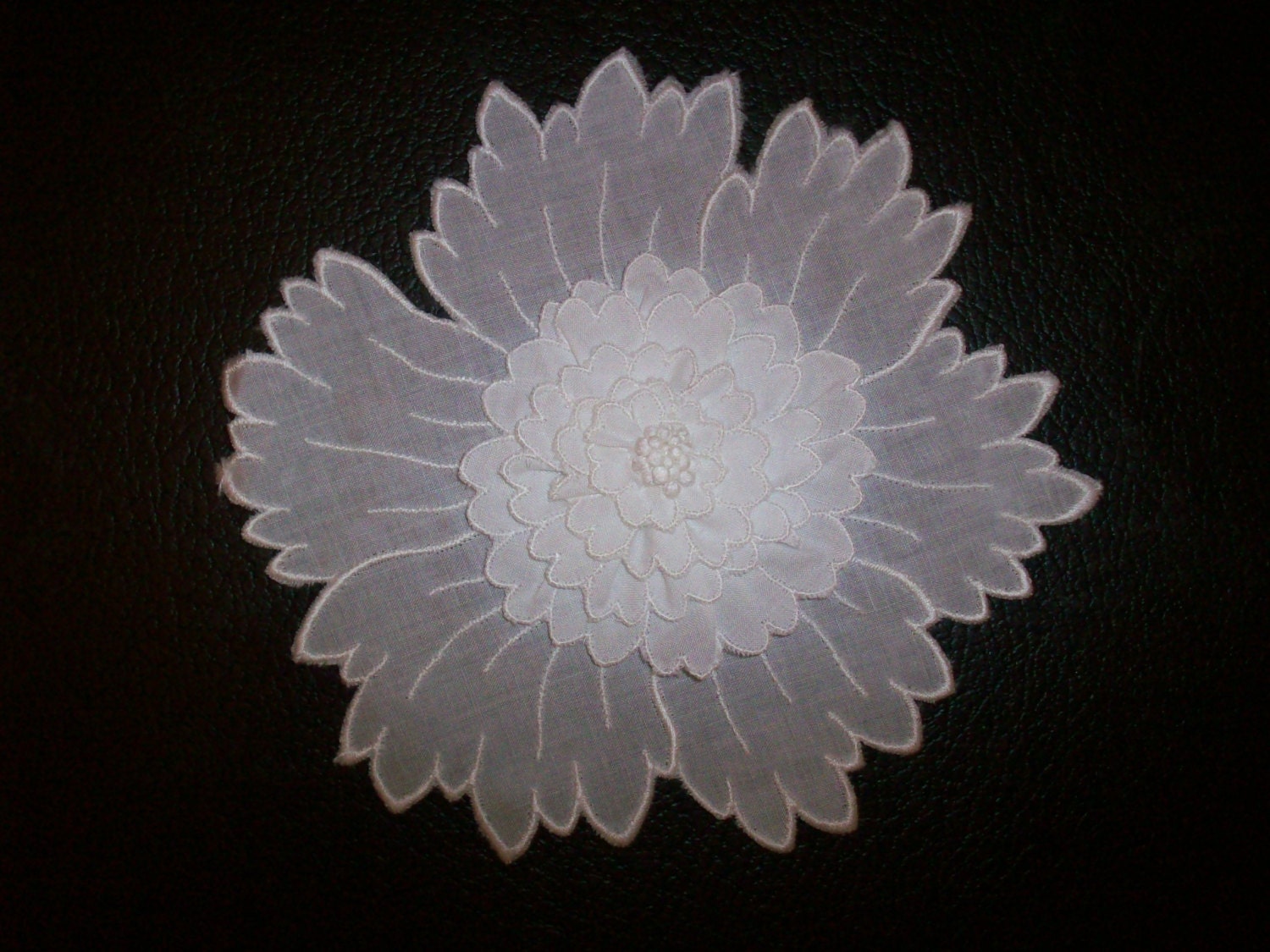 1-1920Er Jahre Antike Spitze Bestickt Organza Oder Batist Applikation 3-Dimensional von ToLacewithLove