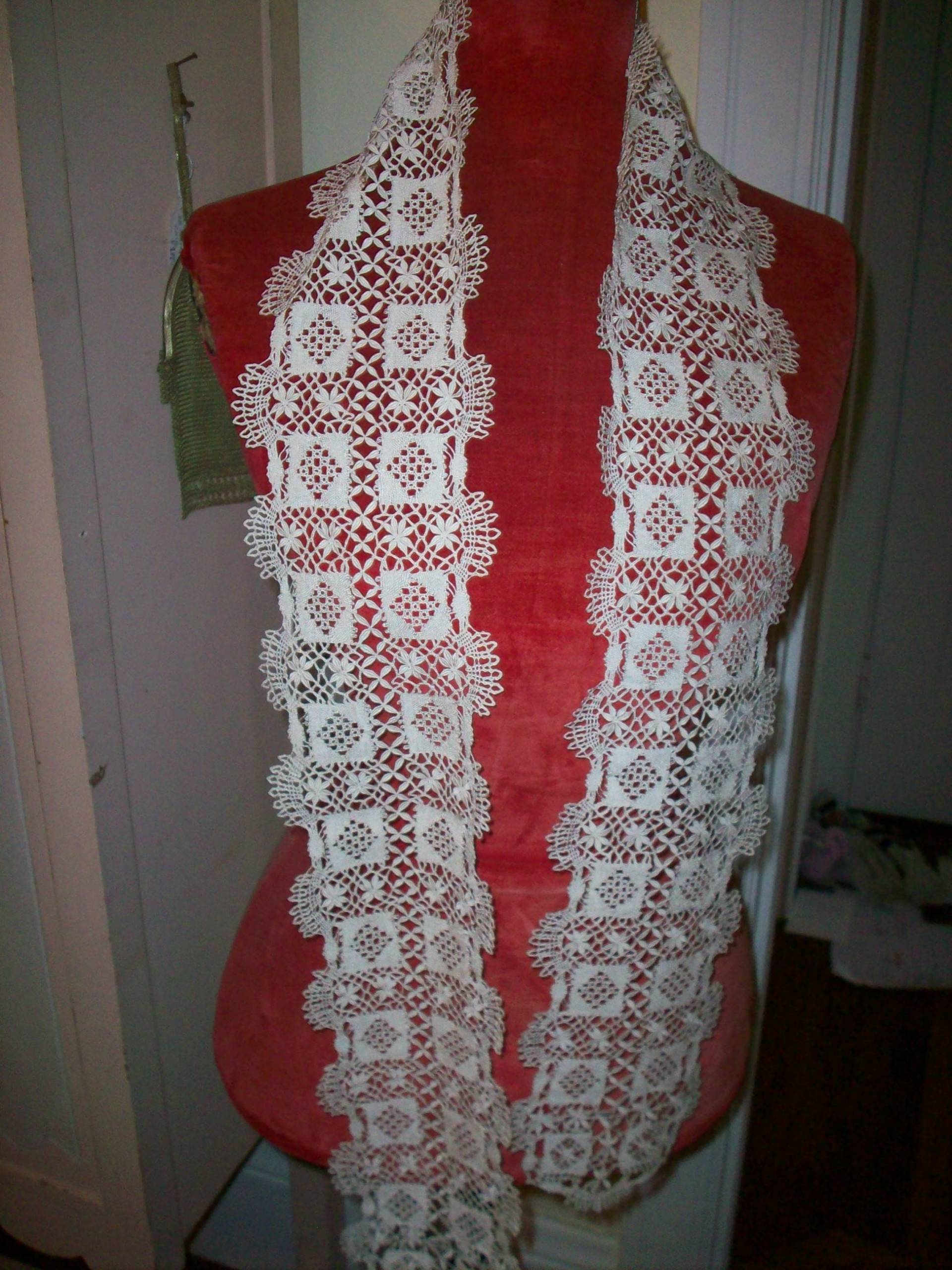Malteser Lace Seide/Leinenschal/Lappet 1800Er Jahre von ToLacewithLove