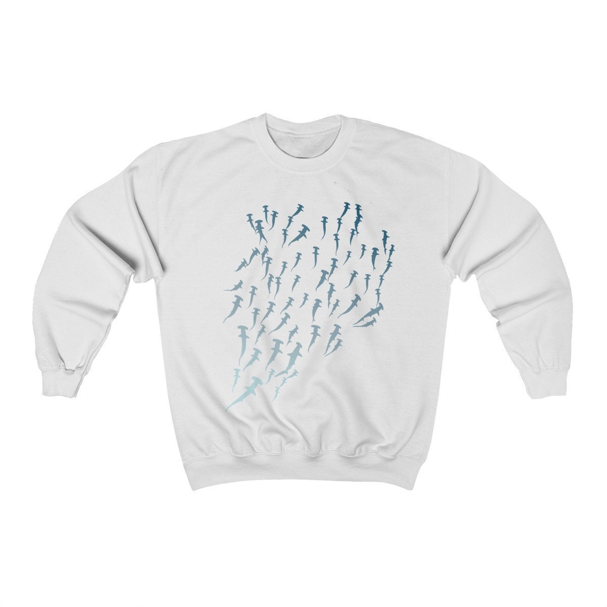 Schule Der Hammerhaie Blau Ombre Sweatshirt Schule Der Hammerhaie Blau Ombre Sweatshirt von ToTheSeaa