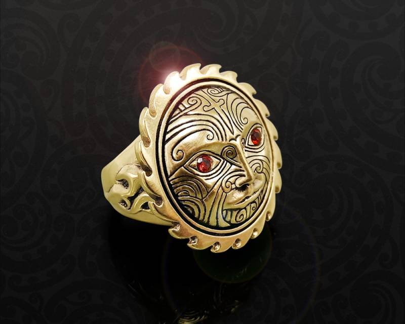 Maori Ring | Messing Sonnengott Aus Neuseeland Stammes - Schmuck Hawaii von ToaBone