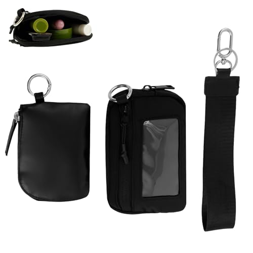 Nylon 2 in 1 Schlüsselbund Armband Brieftasche wasserdichtes Geldbeutel Dual -Taschen -Schlüsselbeutel ausreichende Weltraum -Mini -Münzentasche zum Reisen(Schwarz) von Toaboa