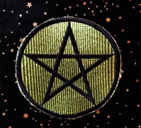 Samhain Pentagramm Aufnäher in Grün Und Schwarz von ToadWerks