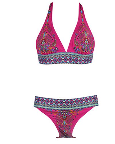 Toaho Damen Sexy Beach Floral Strand Badeanzüge Push Up Bikini sets Bademode Swimwear Swimsuit Rot M von Toaho