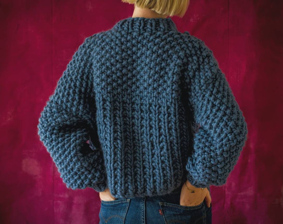 Grobstrick Merino Wolle Pullover Handgestrickter Oversized Pullover von ToastYarn