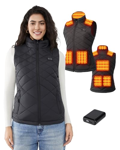 Toastiv Heizweste Damen mit 18400mAh 7.4V Powerbank, Stepp Beheizbare Weste, Beheizte Weste, Elektrische Wärmeweste Winter,XL von Toastiv