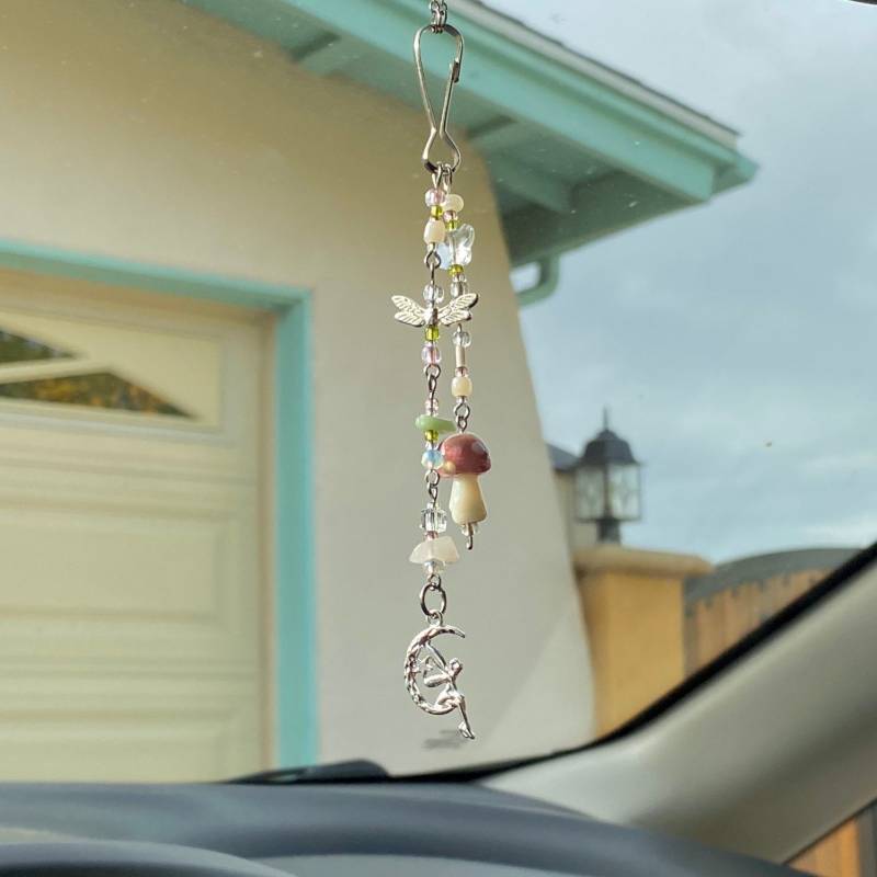 Fee Pilz Auto Anhänger/Fenster Sonnenfänger Süßer Rück Spiegel Accessoire Cottagecore Skurriles Hängendes Dekor Fairycore Geschenk Für Sie von ToastyGems