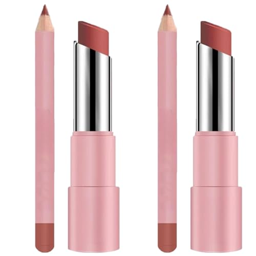 Hyaluronic Acid Lip Lifter Balm, Lip Glaze Gloss Stain, Genli Lifter Hydrating Glaze Oil Lips Balm Pinkdrip, Long-Lasting Waterproof Matte Lipstick Set, 24-Hour Smooth Moisturizing (#03+#04) von ToatlHeal