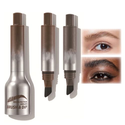 Instant-Augenbrauenpinsel, Brow-Fection abgewinkelter Pinsel & Dip, Augenbrauenpinsel und Dip, Mehrzweck-Augenbrauenstift, der nicht verwischt (01+02) von ToatlHeal