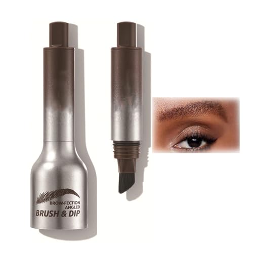 Instant-Augenbrauenpinsel, Brow-Fection abgewinkelter Pinsel & Dip, Augenbrauenpinsel und Dip, Mehrzweck-Augenbrauenstift, der nicht verwischt (04 CHOCOLATE) von ToatlHeal