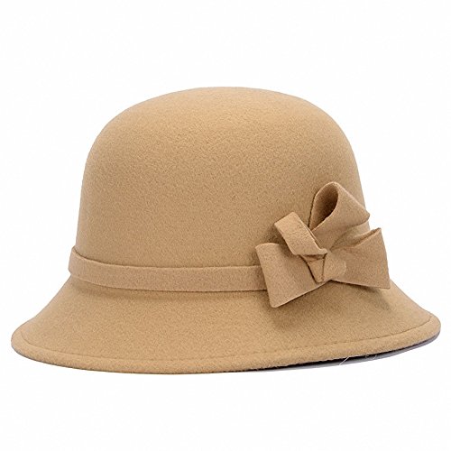 Tobe-U Einfarbig Cloche Eimer mit Bowler Fedora Floppy Derby Vintage k¨¹nstliche Filz Hut M¨¹TZE f¨¹r Frauen Tobe-U Einfarbig Cloche Eimer mit Bowler Fedora Floppy Derby Vintage k¨¹nstliche Filz Hut M¨¹TZE f¨¹r Frauen von Ulalaza