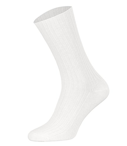 Tobeni 10 Paar Herren Socken Arztsocken 100 Baumwolle ohne Gummi Spitze handgekettelt Farbe Weiss Grösse 39-42 von Tobeni