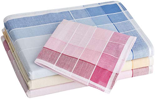 Tobeni 12 Stück Damen Taschentücher Stofftaschentücher Damentaschentücher Baumwolle Farbe Design 23 Grösse 30 cm x 30 cm von Tobeni