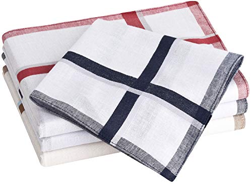 Tobeni 12 Stück Herren Stoff Taschentücher Herrentaschentücher Stofftaschentücher 100% Baumwolle-Satin Farbe Design 43 Grösse 41 cm x 41 cm von Tobeni