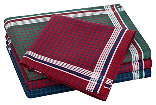 Tobeni 12 Stück Herren Stoff Taschentücher Herrentaschentücher Stofftaschentücher 100% Baumwolle-Satin Farbe Design 47 Grösse 41 cm x 41 cm von Tobeni