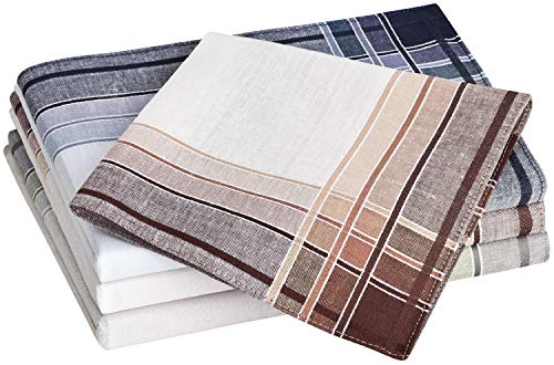 Tobeni 12 Stück Herren Stoff Taschentücher Herrentaschentücher Stofftaschentücher 100% Baumwolle-Satin Farbe Design 72 Grösse 41 cm x 41 cm von Tobeni