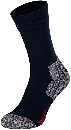 Tobeni 2 Paar Damen Herren Trekkingsocken Wandersocken Outdoor-Funktionssocken Atmungsaktiv Unisex Farbe Marine-Blau Grösse 39-42 von Tobeni