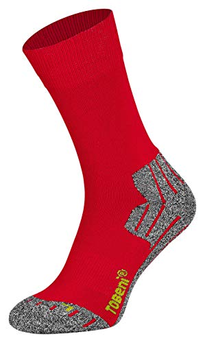 Tobeni 2 Paar Herren Trekkingsocken Wandersocken Outdoor-Funktionssocken Atmungsaktiv Farbe Rot Grösse 43-46 von Tobeni