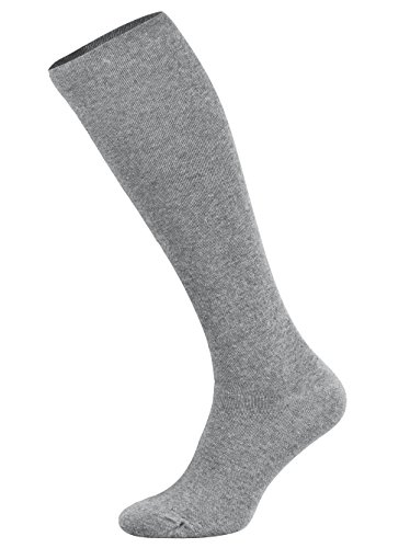 Tobeni 2 Paar Kompressionsstrümpfe Kniestrümpfe Stützstrümpfe Baumwolle für Damen und Herren Farbe Silber Grösse 43-46 von Tobeni