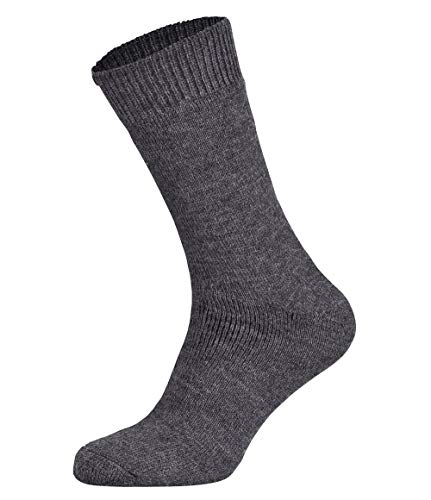 Tobeni 3 Paar Damen Herren Winter Vollplüsch Thermo-Socken Wolle Unisex Farbe Grau Grösse 47-49 von Tobeni