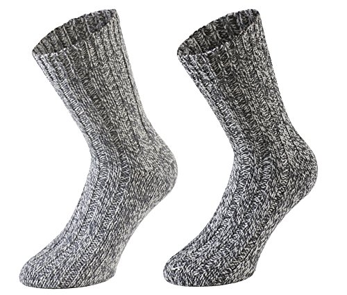 Tobeni 4 Paar warme Damen Herren Norweger Socken Wintersocken Schafwollsocken vorgewaschen Unisex Farbe Grau-Töne Grösse 35-38 von Tobeni