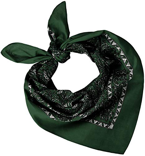 Tobeni 548 Damen Herren Nickituch Kopftuch Bandana Halstuch Baumwolle Unisex Farbe Turkey Grün Grösse 54 cm x 54 cm von Tobeni
