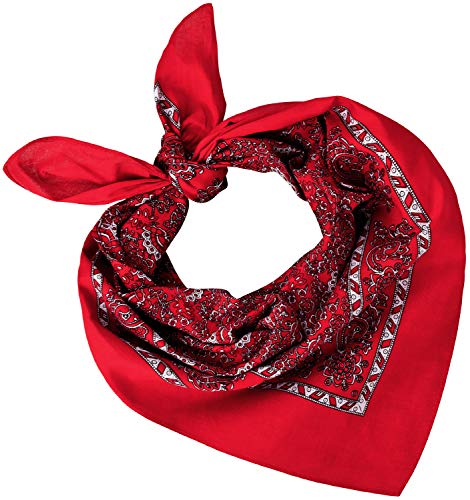 Tobeni 548 Damen Herren Nickituch Kopftuch Bandana Halstuch Baumwolle Unisex Farbe Turkey Rot Grösse 54 cm x 54 cm von Tobeni