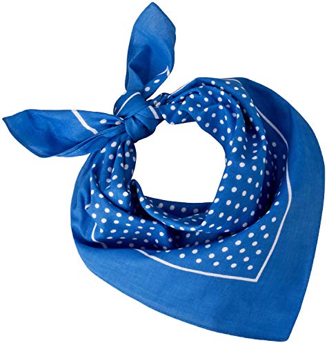 Tobeni 548 Damen Herren Nickituch Kopftuch Bandana Halstuch Baumwolle Unisex Farbe kleine Punkte Hellblau Grösse 54 cm x 54 cm von Tobeni