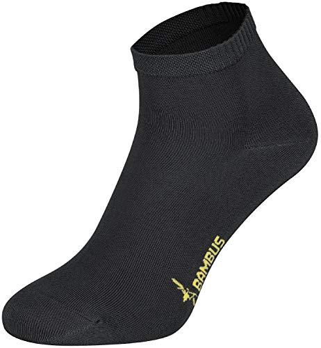 Tobeni 6 Paar Damen Herren Bambussocken Kurz Bambus Quarter Socken Unisex Farbe Anthrazit Grösse 39-42 von Tobeni