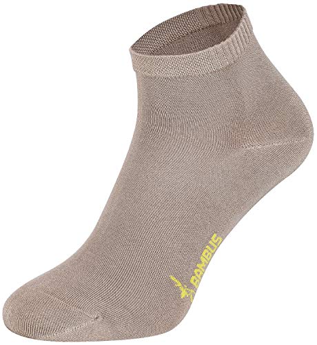 Tobeni 6 Paar Damen Herren Bambussocken Kurz Bambus Quarter Socken Unisex Farbe Beige Grösse 39-42 von Tobeni