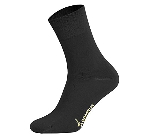 Tobeni 6 Paar Bambussocken ohne Gummi Unisex Bambus Business-Socken für Damen und Herren Farbe Anthrazit Grösse 35-38 von Tobeni