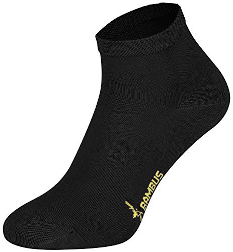 Tobeni 6 Paar Damen Herren Bambussocken Kurz Bambus Quarter Socken Unisex Farbe Schwarz Grösse 47-50 von Tobeni